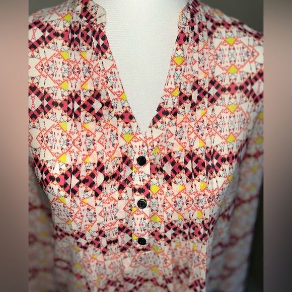 Anthropologie HD in Paris ‘Kaveri’ Pink Printed Blouse - Picture 6 of 14